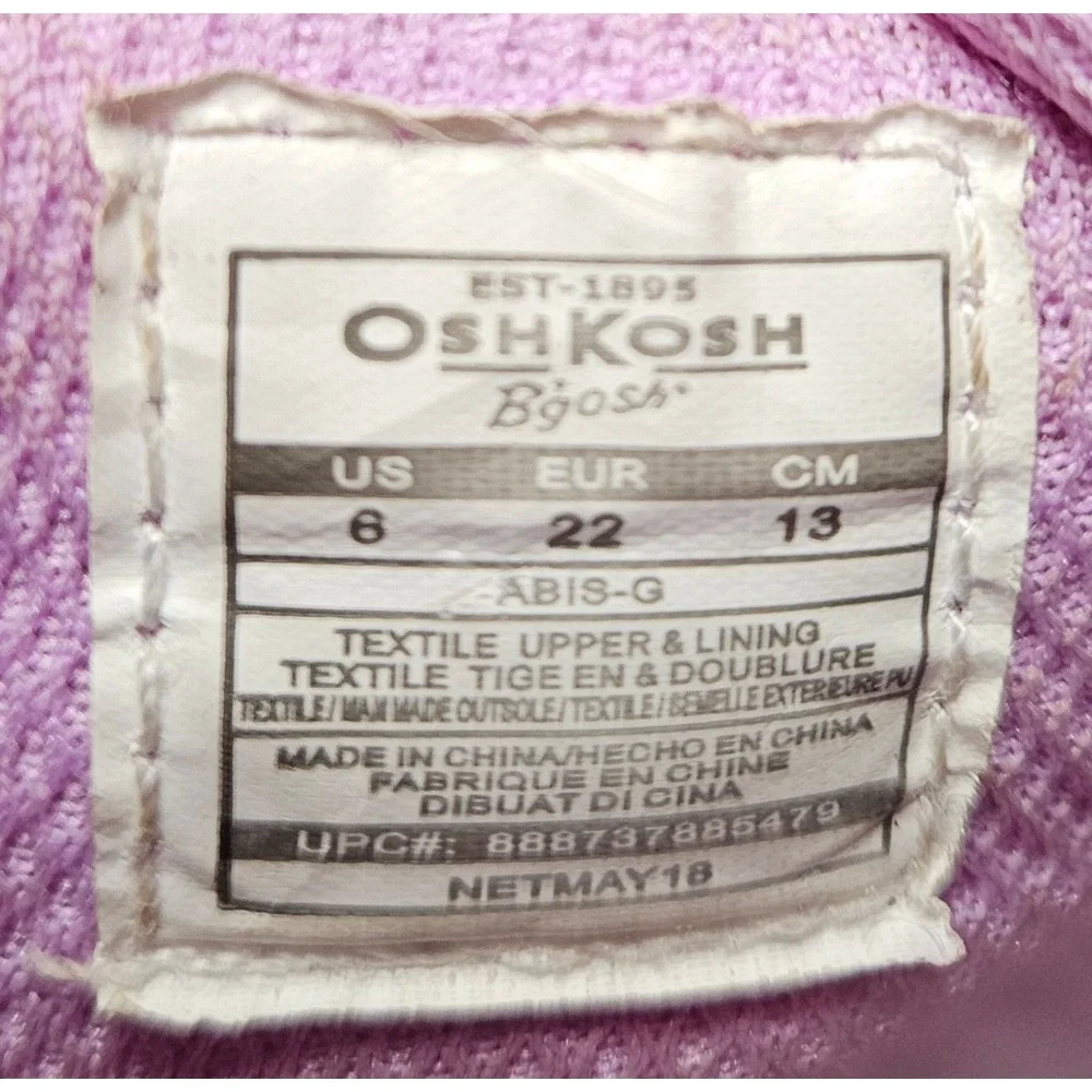 OshKosh B'Gosh Abis Size 6 Baby Toddler Pink & Purple Sandal Sneakers Walk Shoes